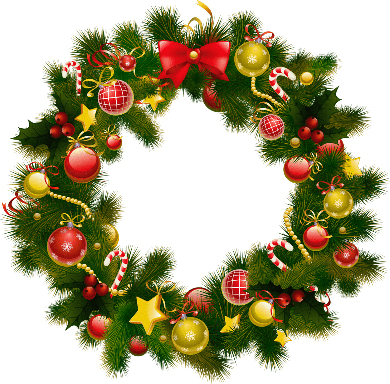 Christmas Wreath PNG Background Isolated Image