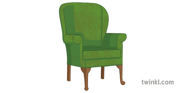 Comfy Green Armchair PNG Photo