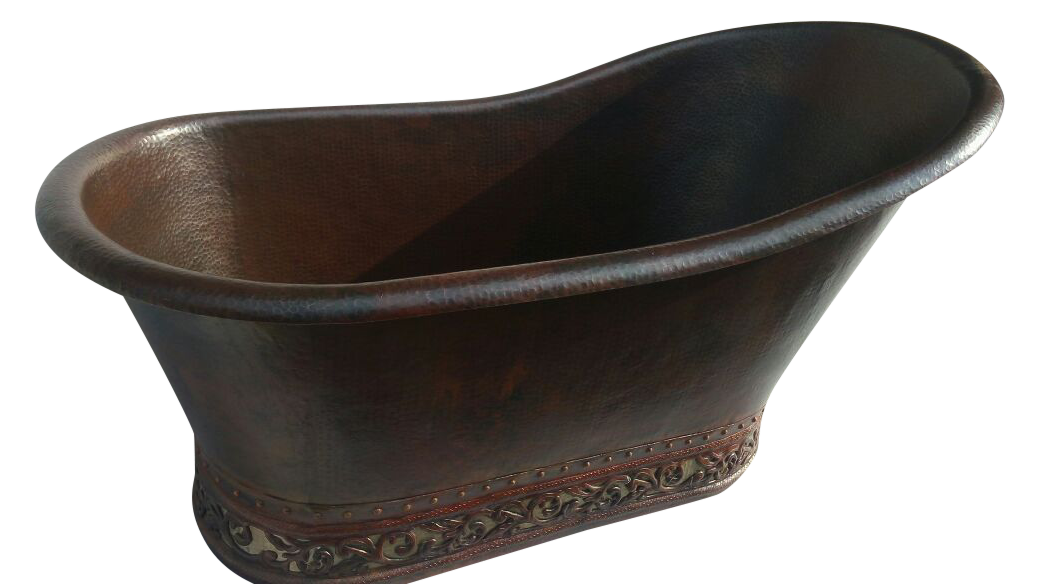 Copper Bath Tub PNG Isolated Pic