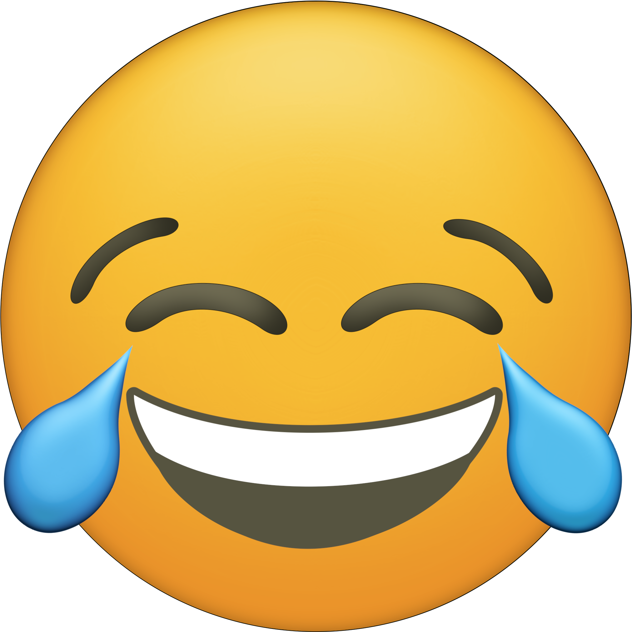 Cry Laughing Emoji PNG HD Isolated