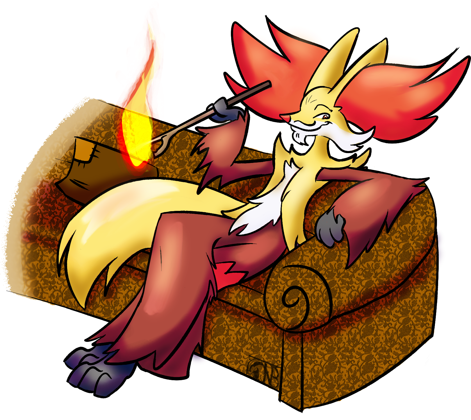 Delphox Pokemon PNG Isolated Picture