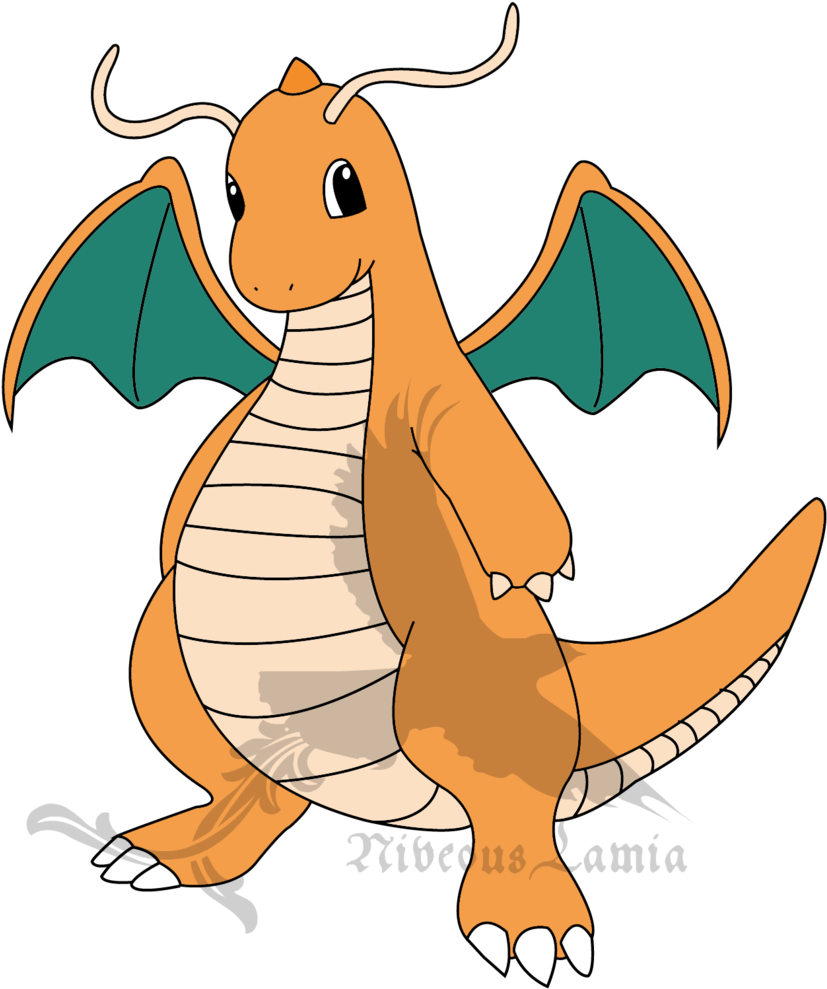 Dragonite Pokemon Background Isolated PNG