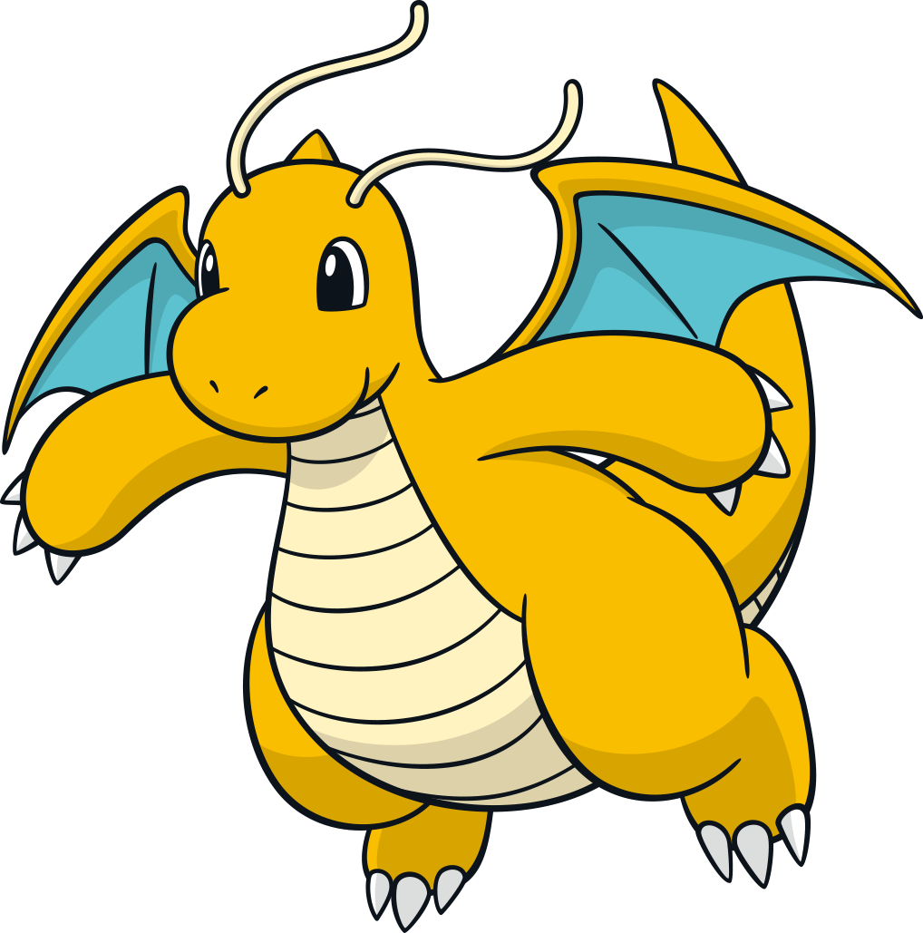 Dragonite Pokemon PNG Isolated Clipart