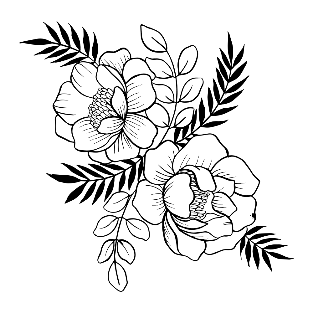 Drawing Of Flowers PNG Photo