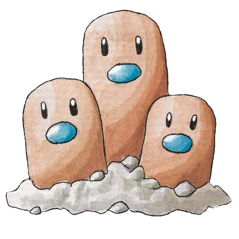 Dugtrio Pokemon PNG Isolated HD Pictures