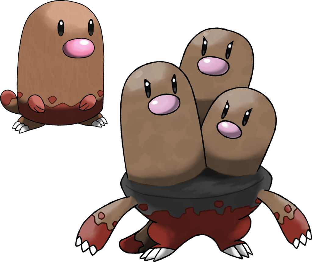 Dugtrio Pokemon PNG Isolated HD