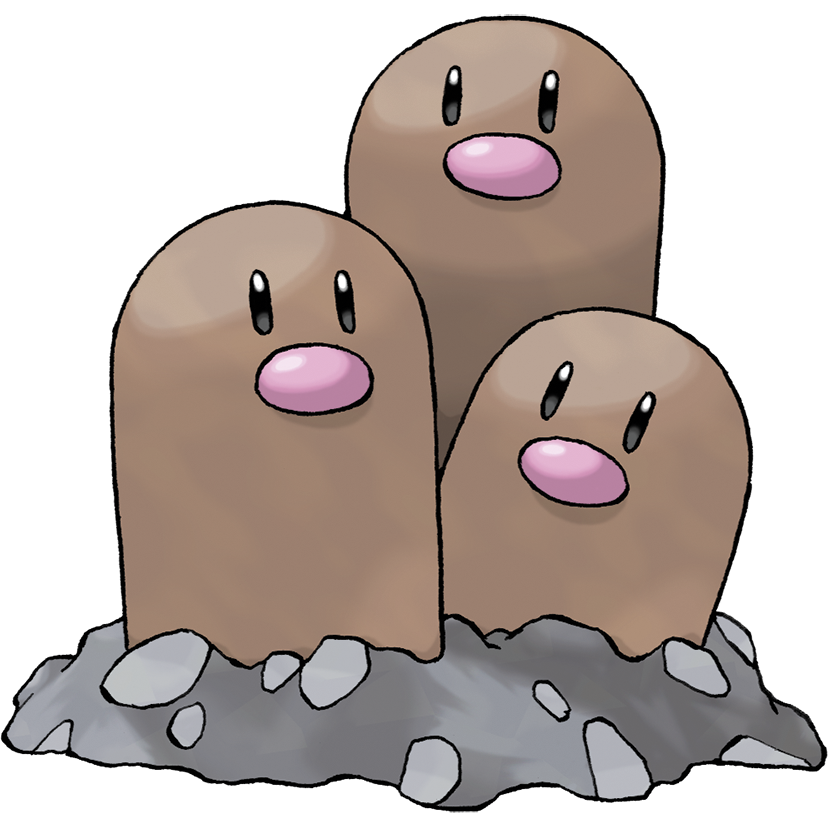 Dugtrio Pokemon PNG Isolated Image