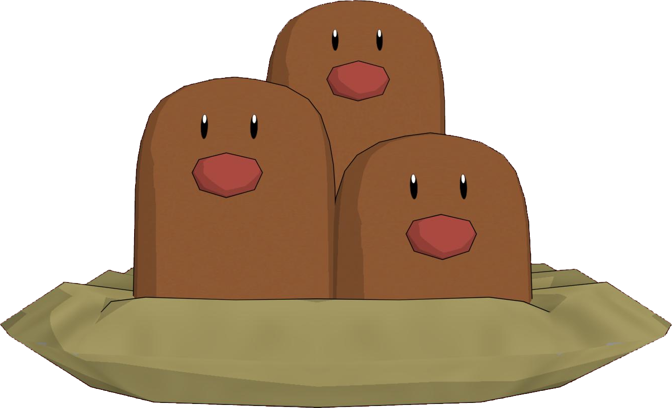 Dugtrio Pokemon PNG Isolated Picture