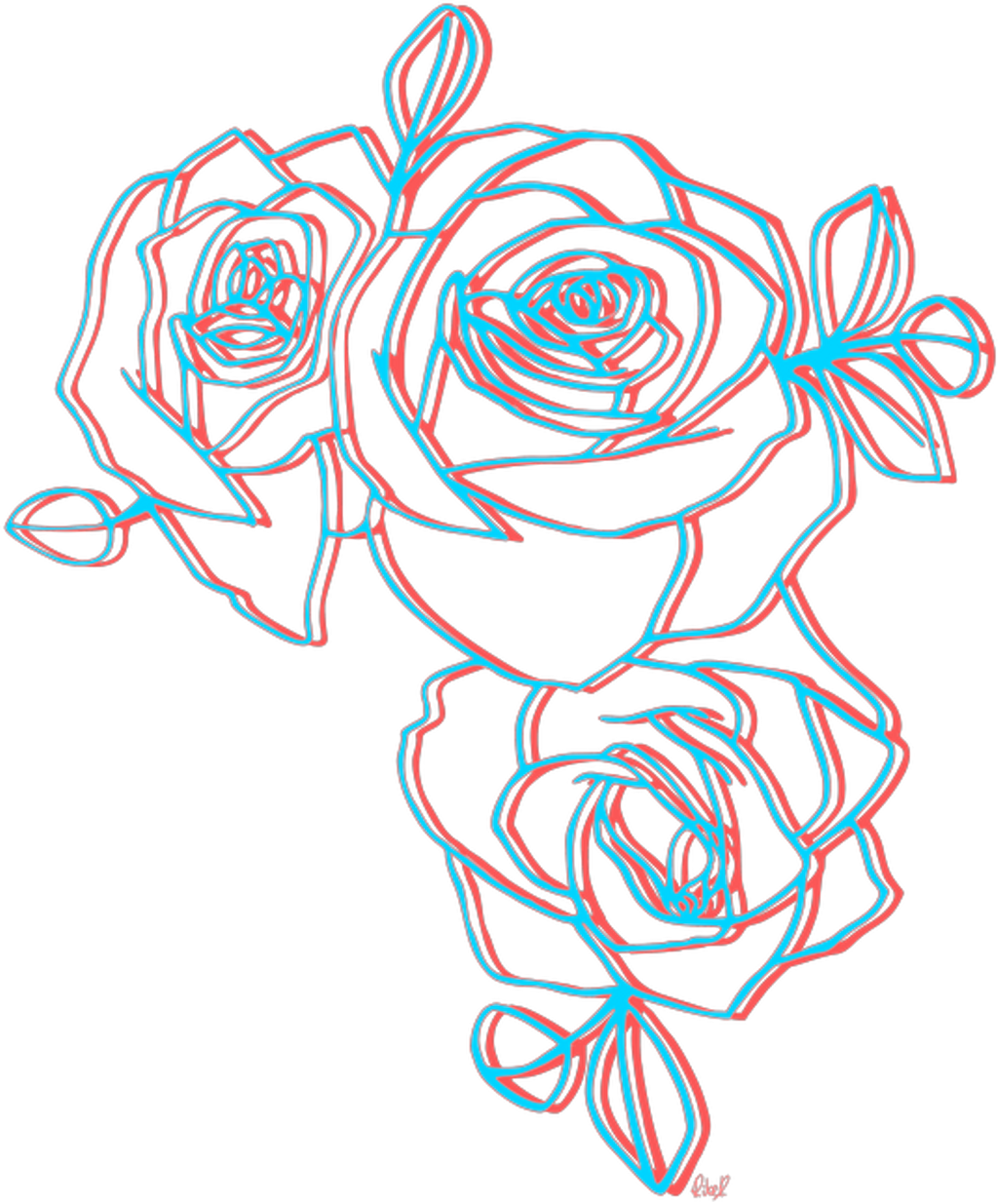 Easy Rose Drawing PNG