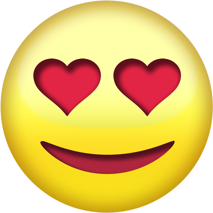 Emoji Heart Eyes PNG Isolated Image