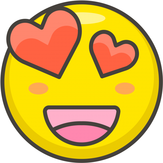 Emoji Heart Eyes PNG Isolated Pic