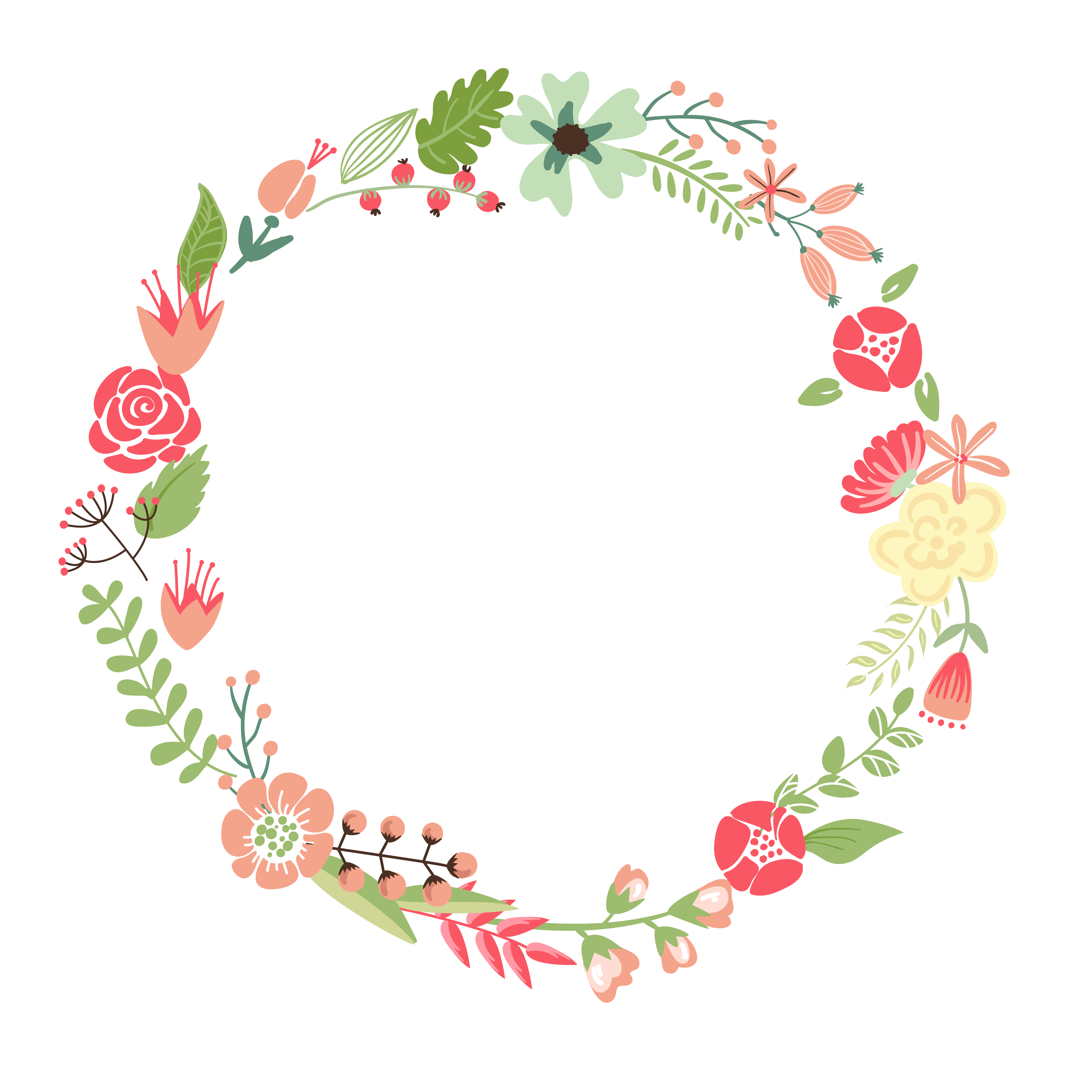 Floral Wreath PNG Clipart