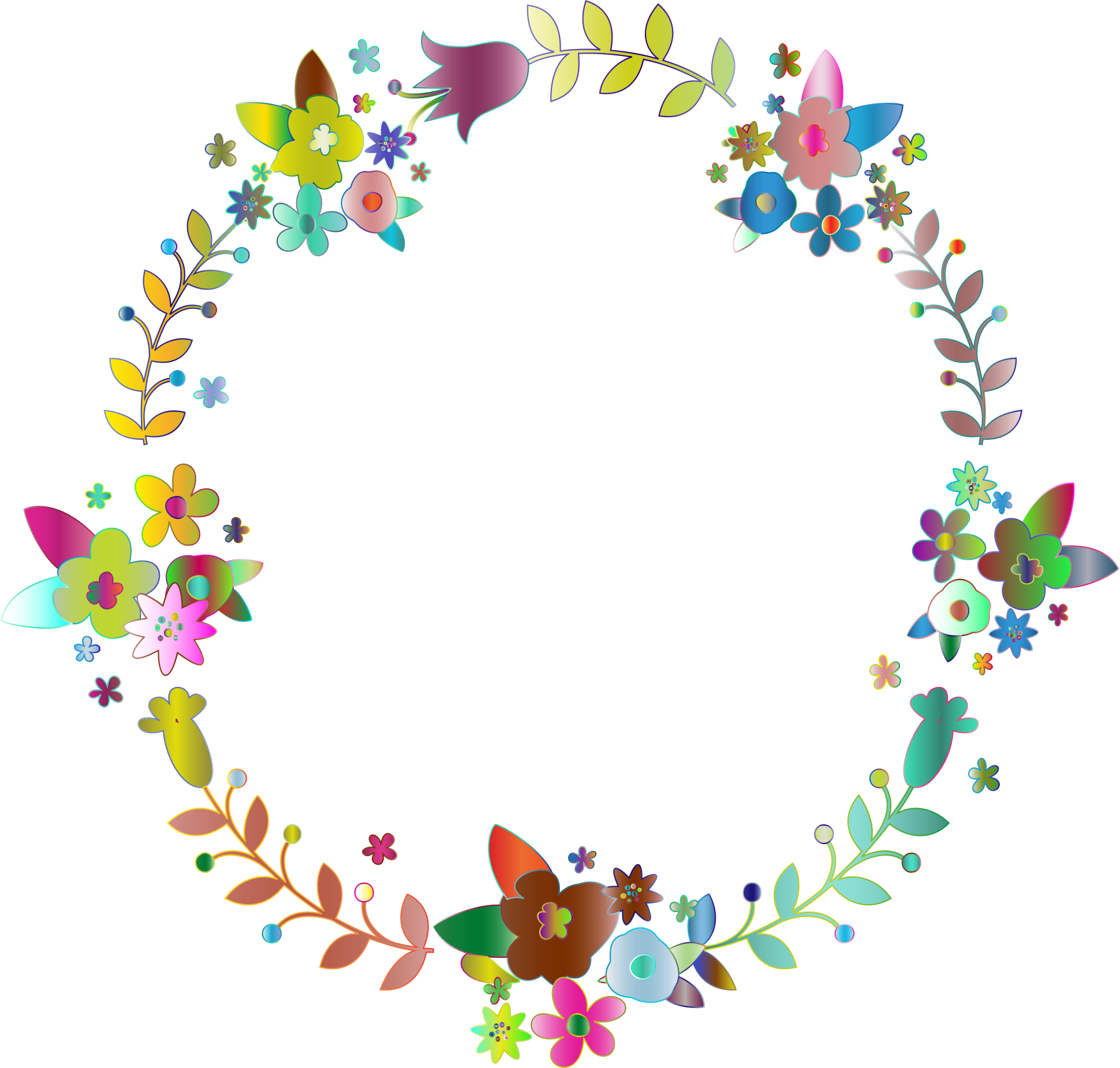 Floral Wreath PNG Isolated File