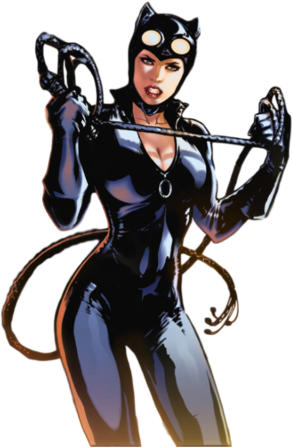 Fornite Catwoman Comic Book Outfit PNG Transparent