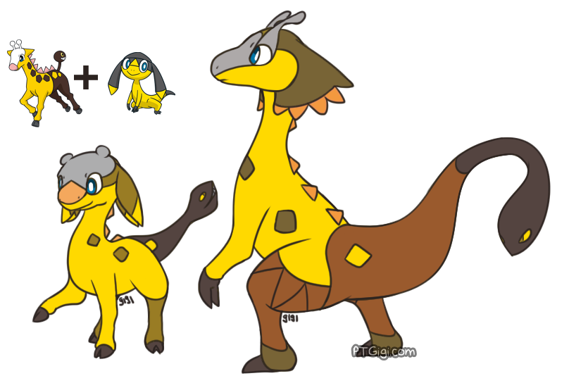 Girafarig Pokemon PNG Isolated Clipart