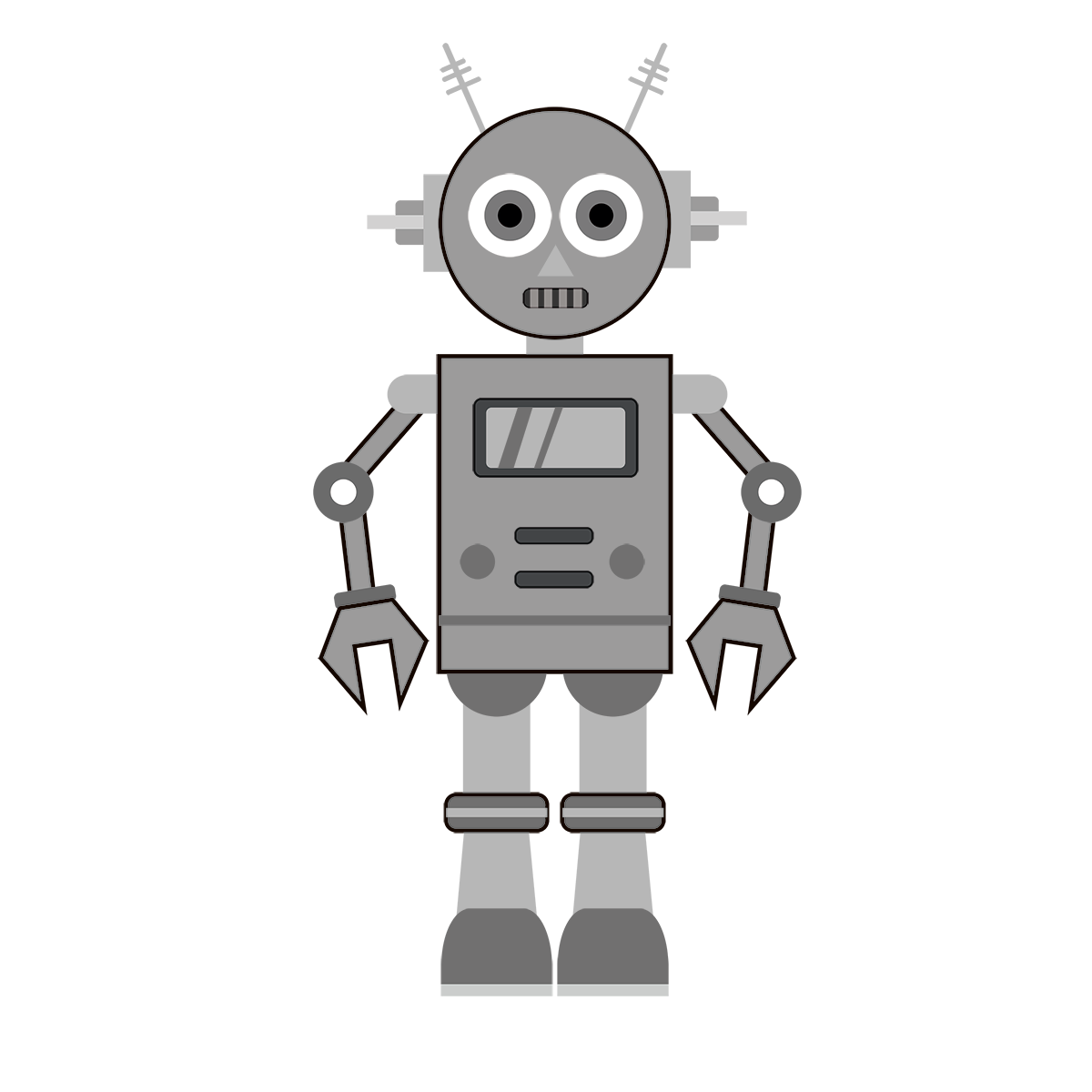 Grey Robot PNG Image