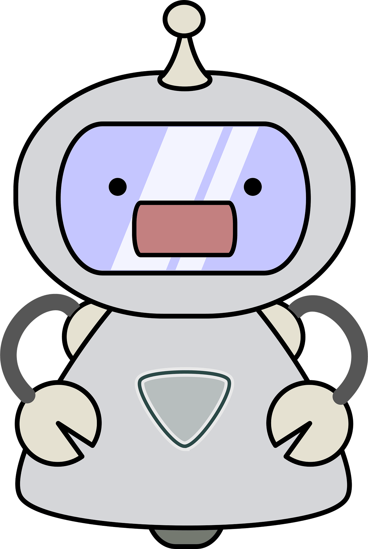 Grey Robot PNG Picture