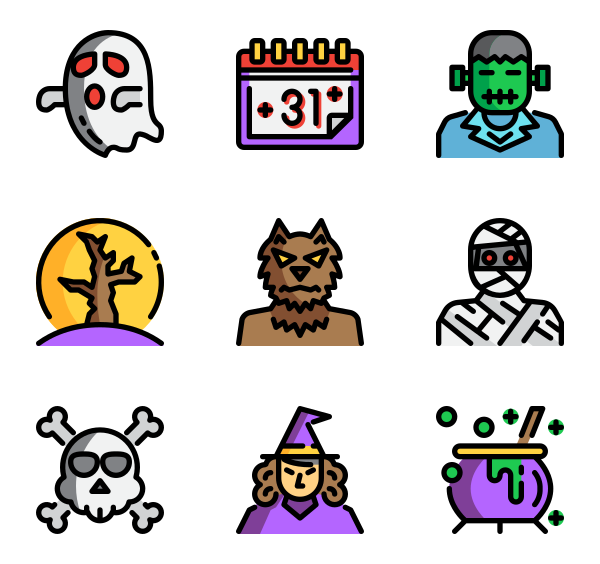 Halloween App Icons PNG Isolated Image