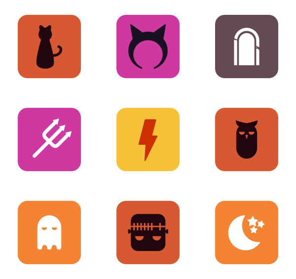Halloween App Icons PNG Isolated Pic