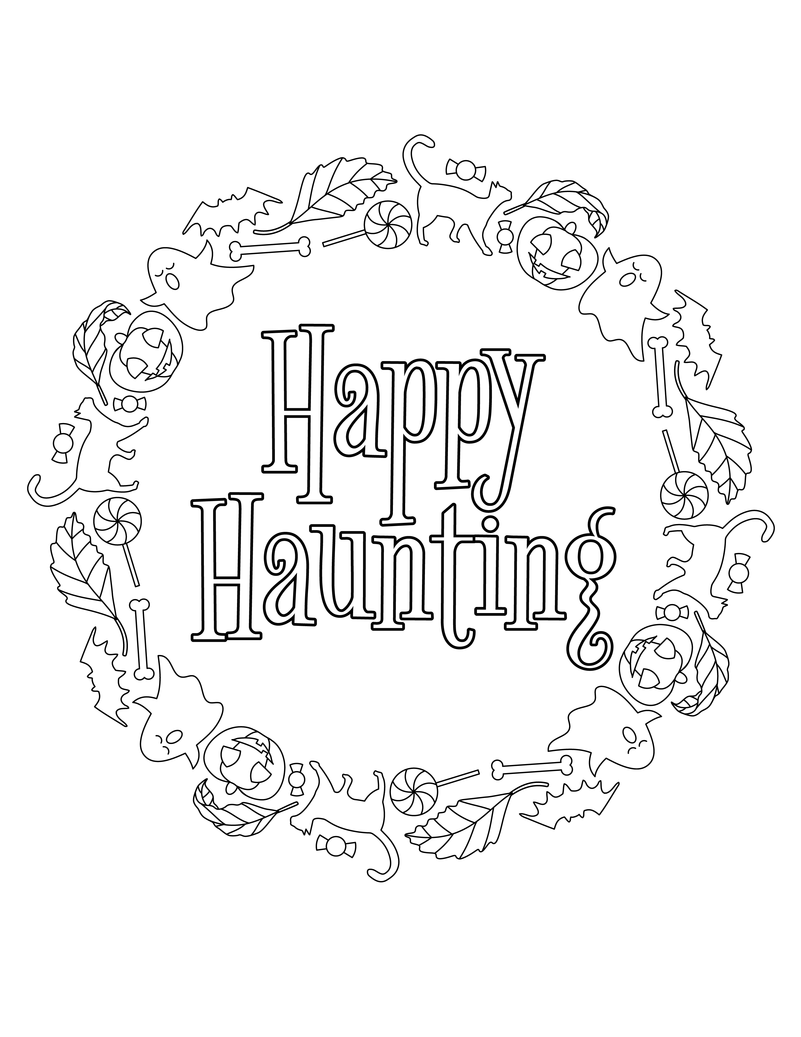 Halloween Coloring Pages PNG Isolated Photo