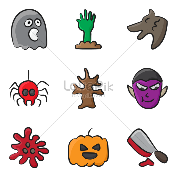 Halloween Icons PNG HD Isolated