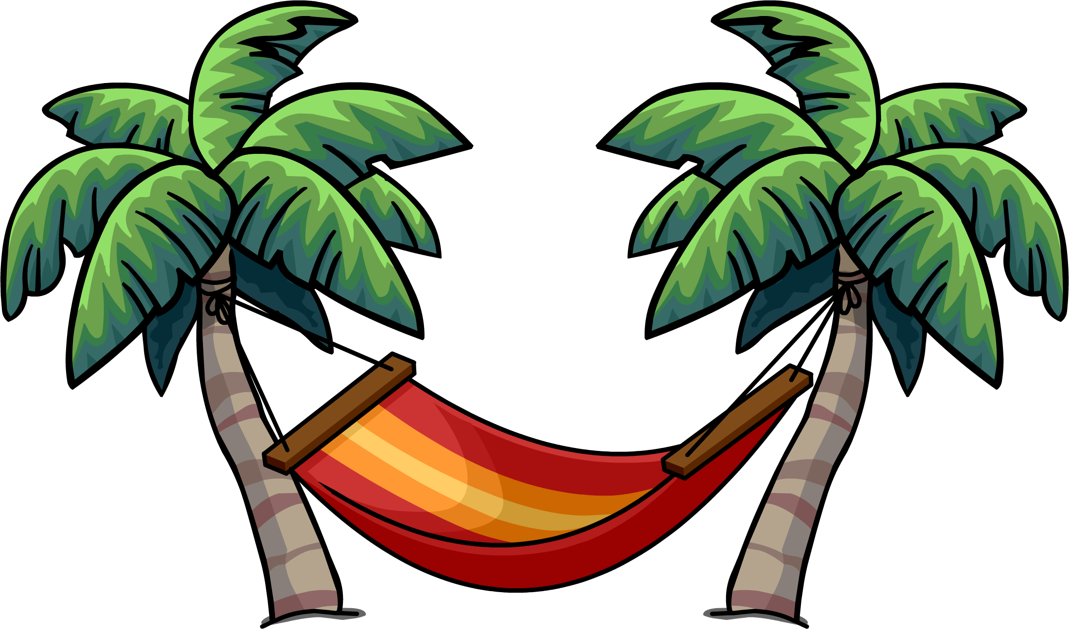 Hammock And Palm Trees PNG HD