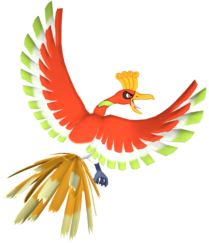 Ho Oh Pokemon PNG Isolated Image
