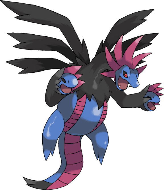 Hydreigon Pokemon Background Isolated PNG