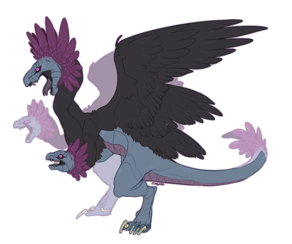 Hydreigon Pokemon PNG Isolated Clipart