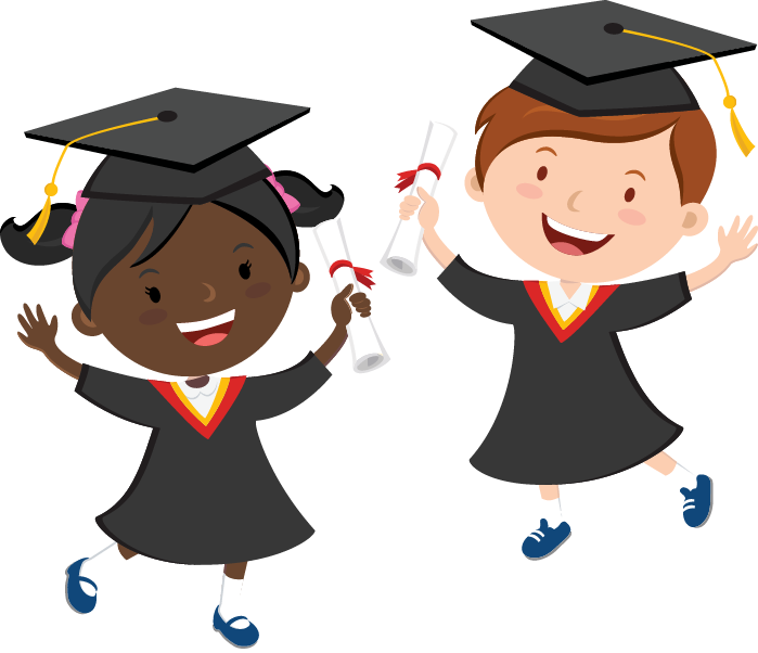 Kids Graduation PNG Isolated File