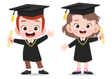 Kids Graduation PNG Isolated Image