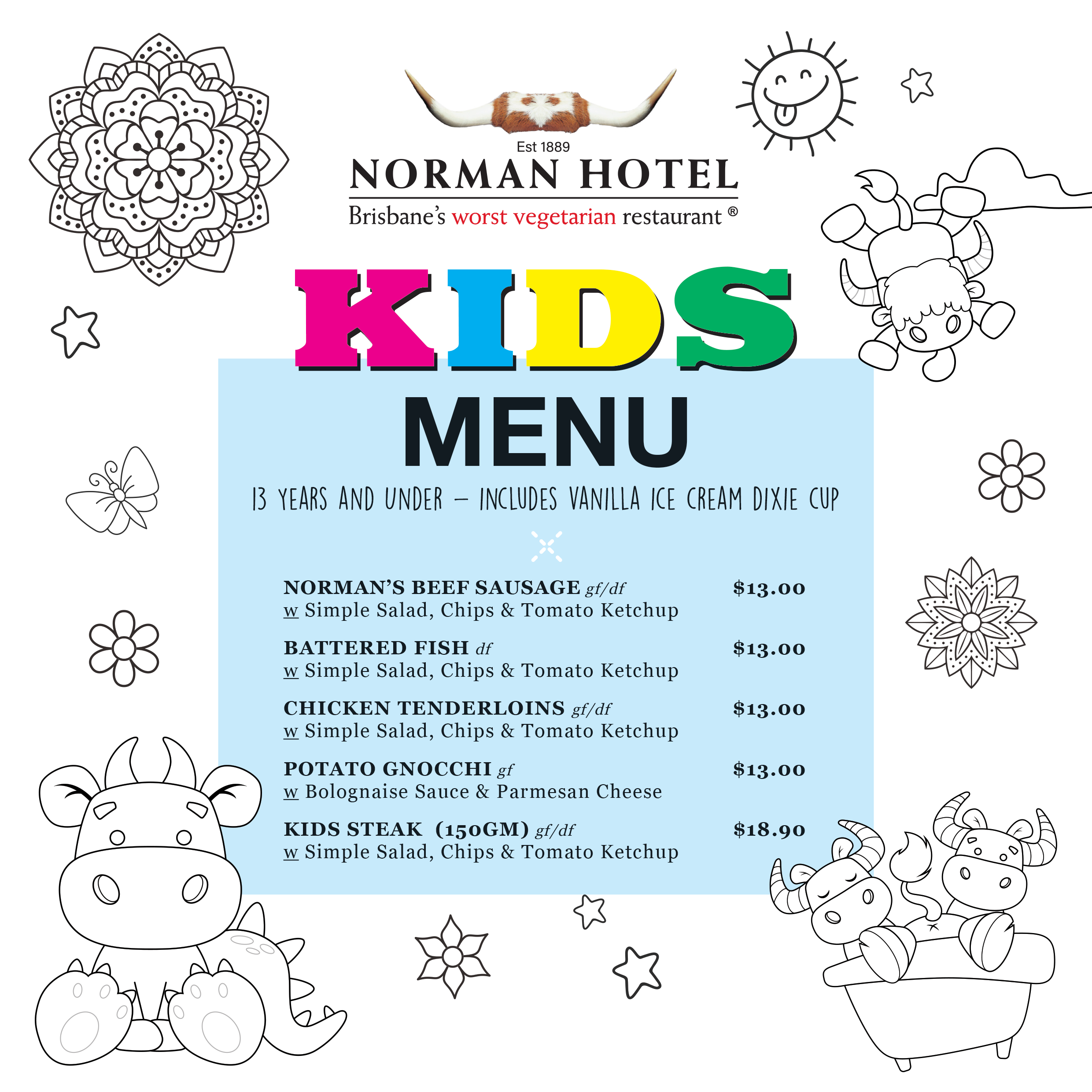 Kids Menu PNG Isolated Pic