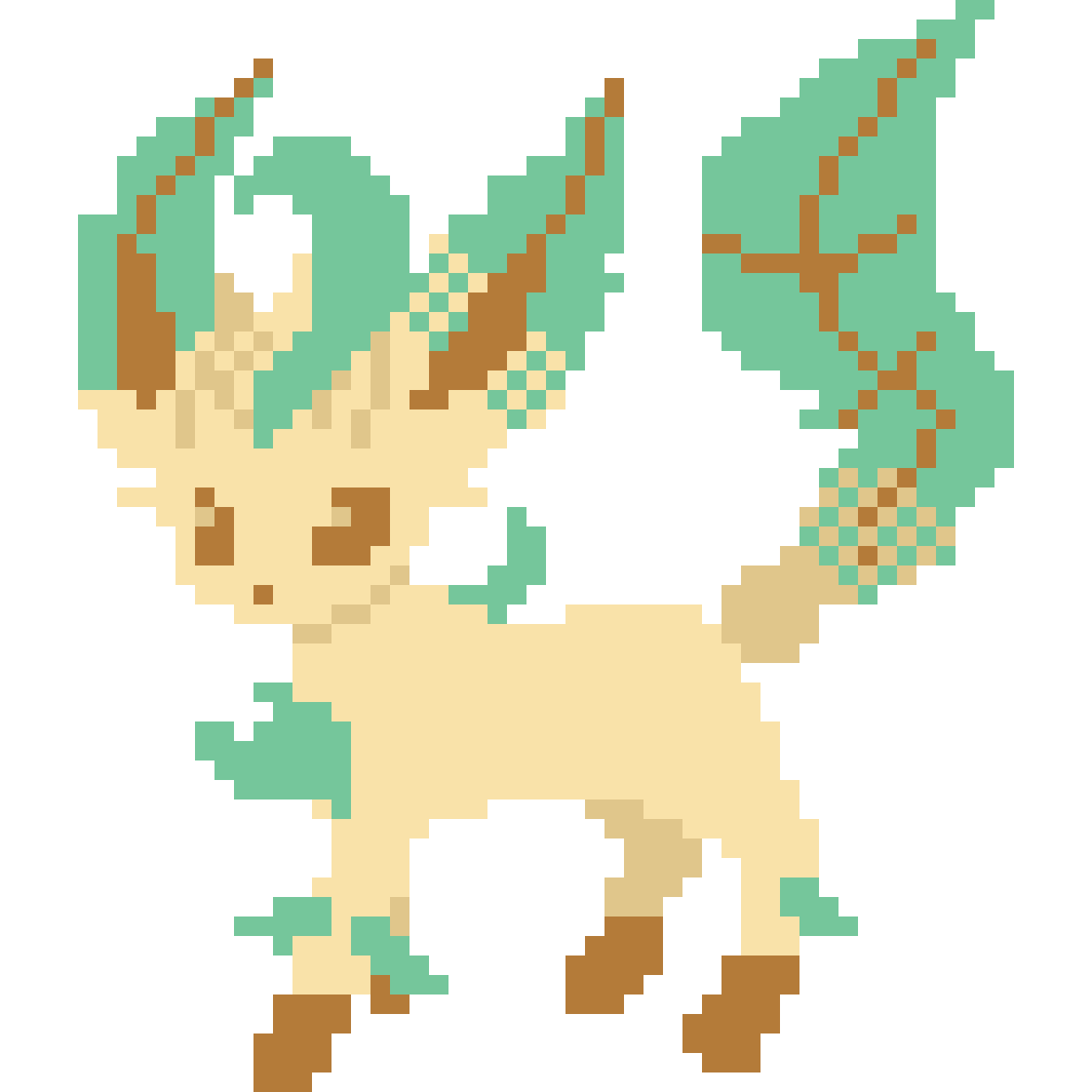 Leafeon Pokemon Background Isolated PNG