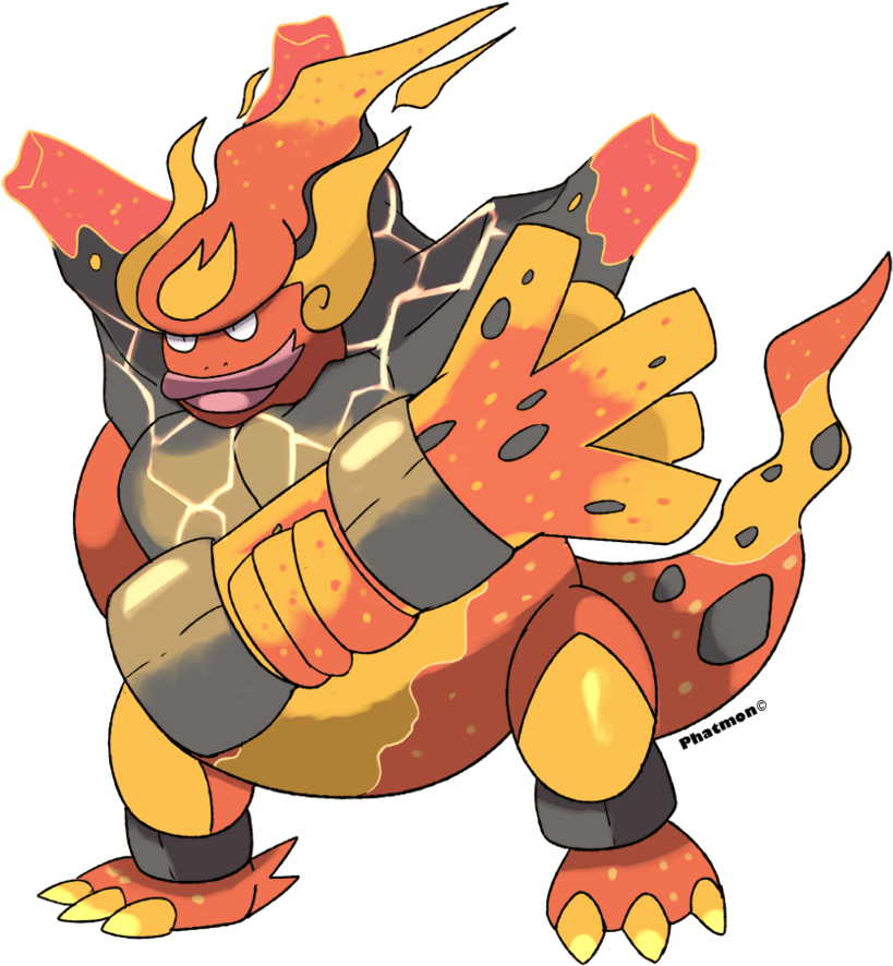 Magmortar Pokemon PNG Isolated Clipart
