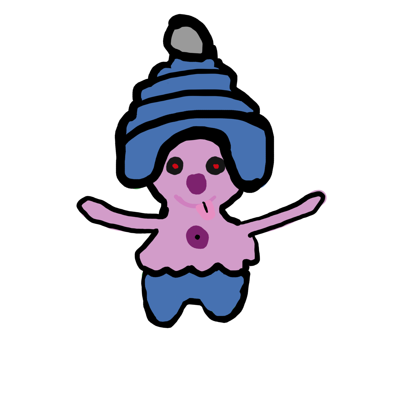 Mime Jr Pokemon PNG Isolated Clipart