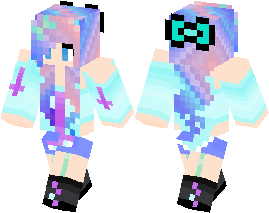 Minecraft Girl Skin PNG Isolated Photo