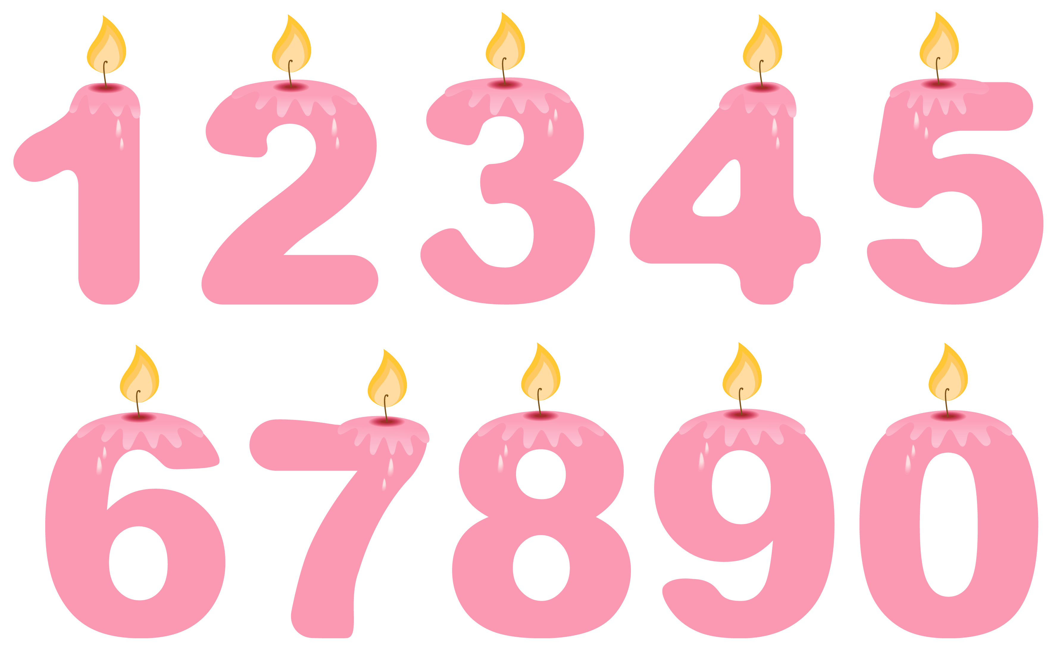 Number Candle PNG Isolated File