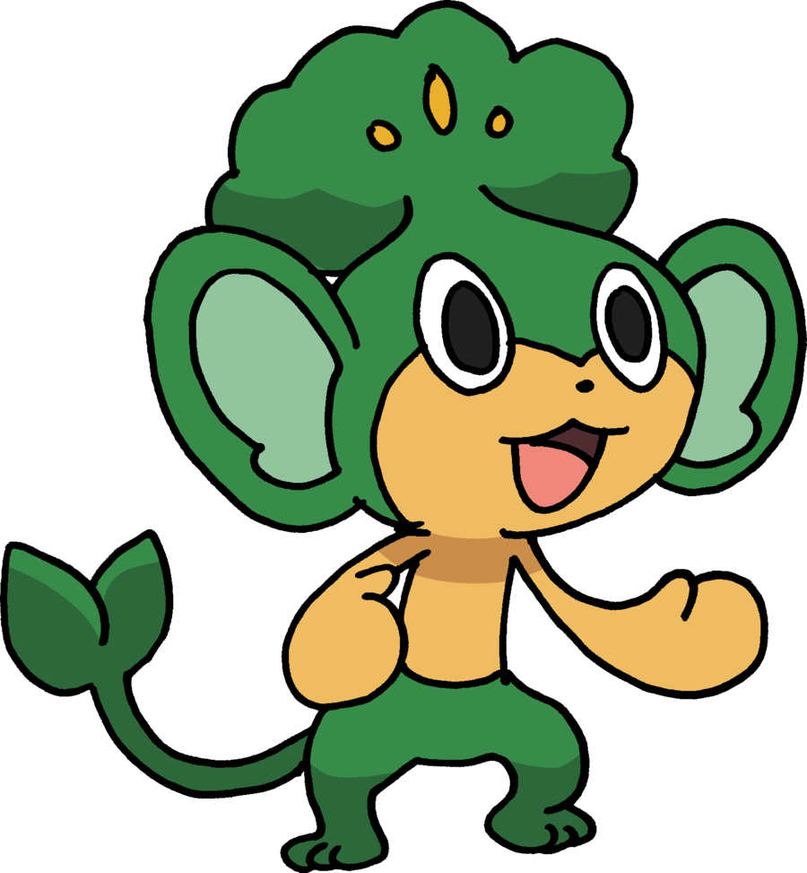 Pansage Pokemon PNG Isolated Pic