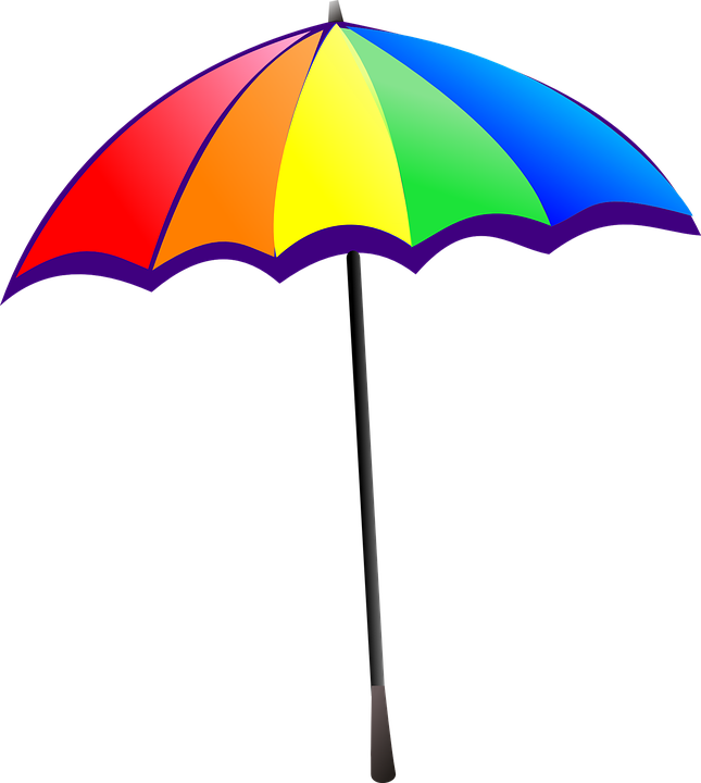 Parasol Rainbow Colours PNG HD