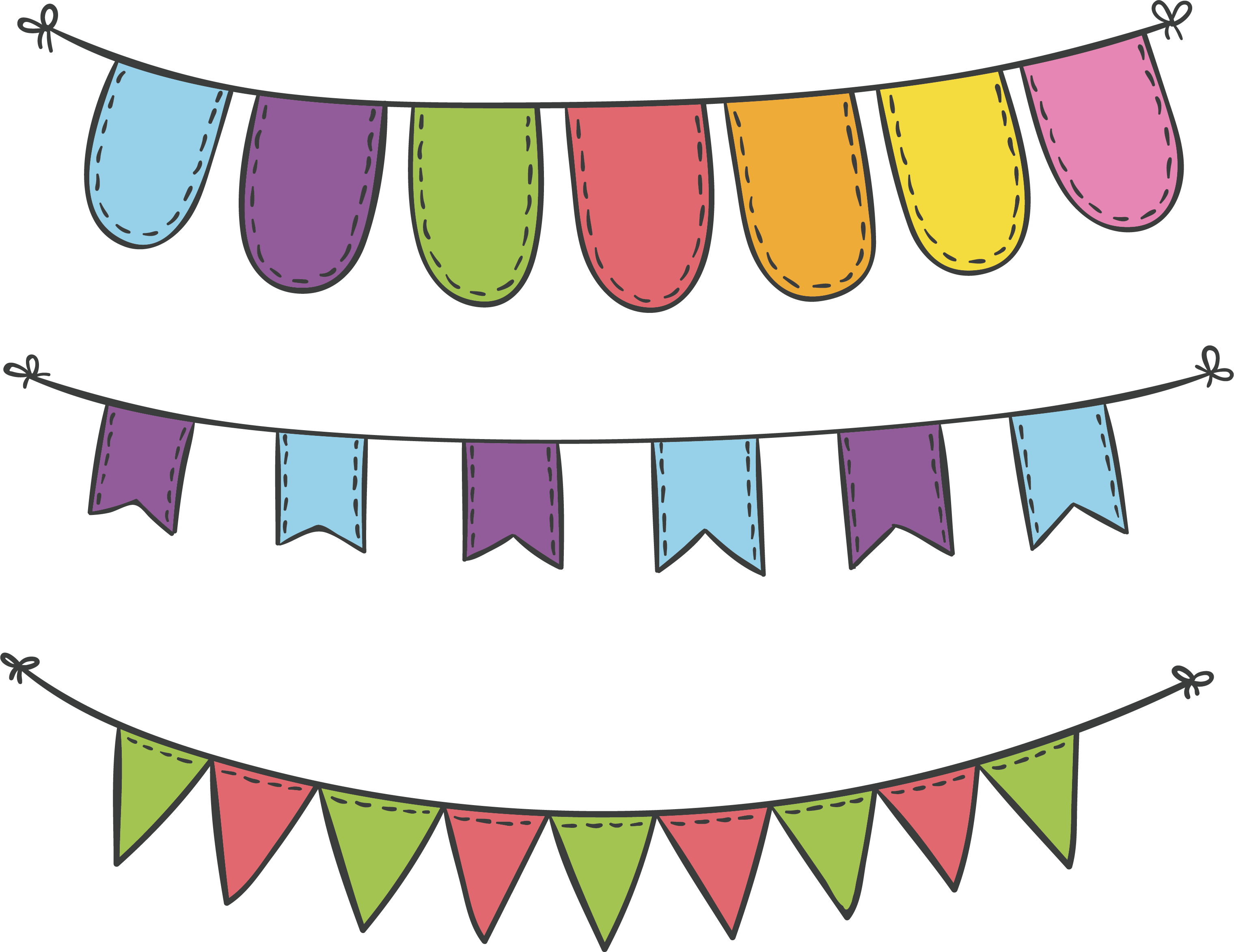 Party Flags PNG Isolated HD
