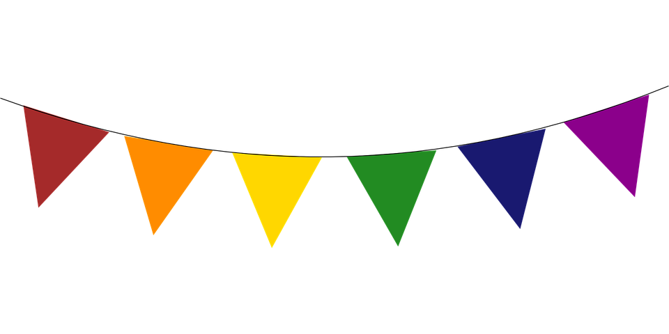 Party Flags PNG Isolated Picture