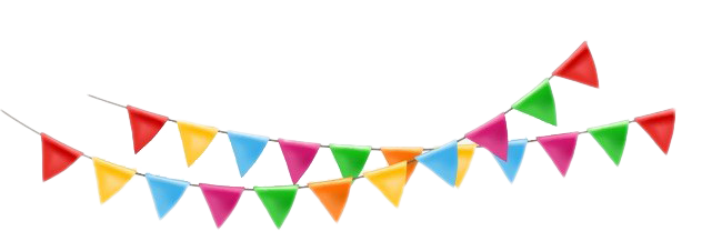 Party Flags PNG Isolated Transparent Image