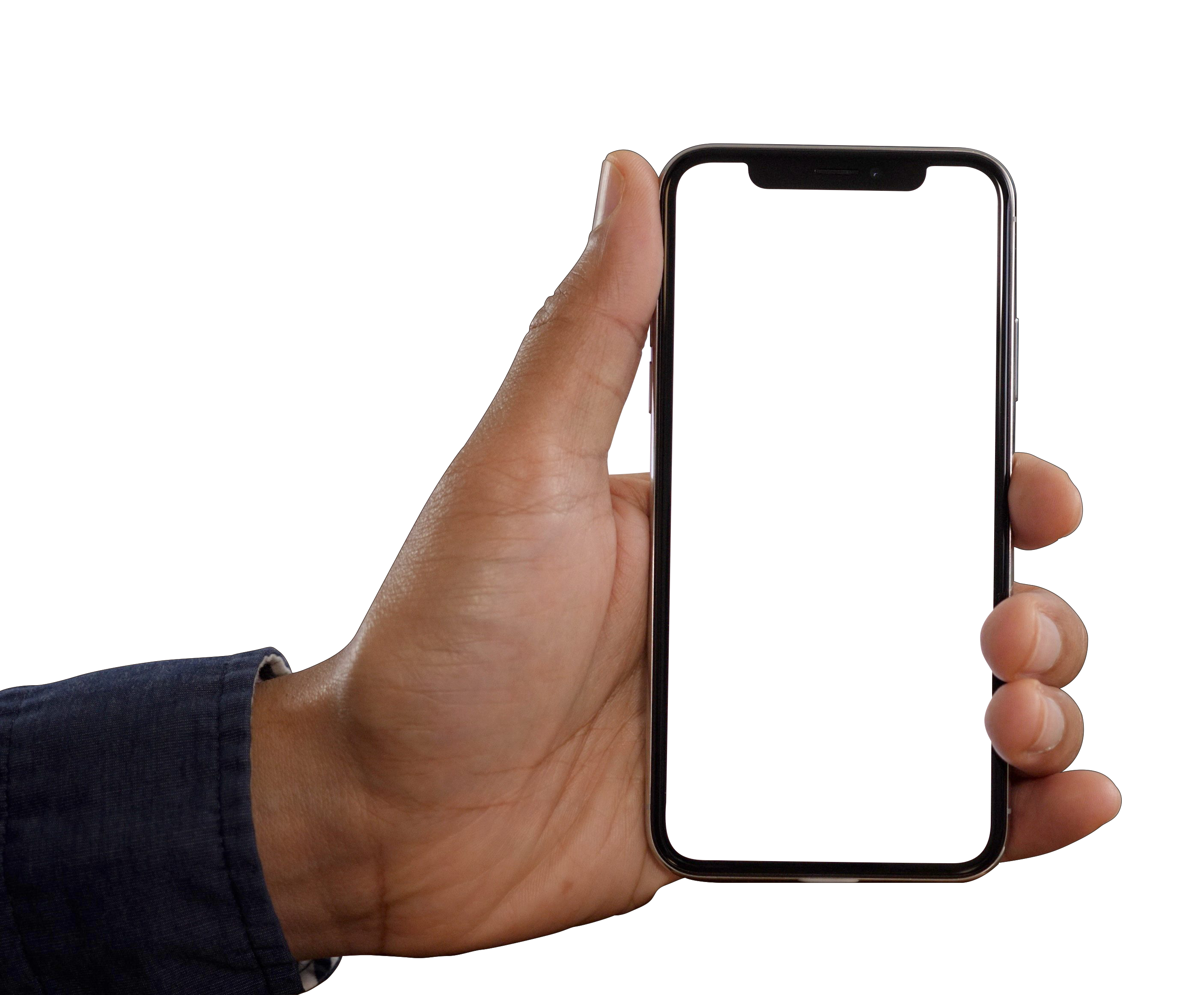 Phone in Hand PNG Background Isolated Image