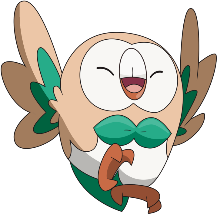 Rowlet Pokemon Background Isolated PNG