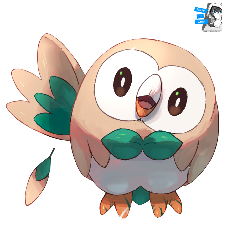 Rowlet Pokemon PNG Isolated Clipart