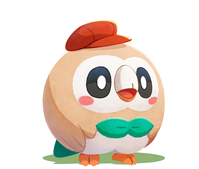 Rowlet Pokemon PNG Isolated Image