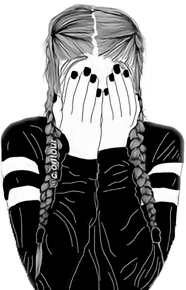 Sad Drawing PNG Isolated Pic