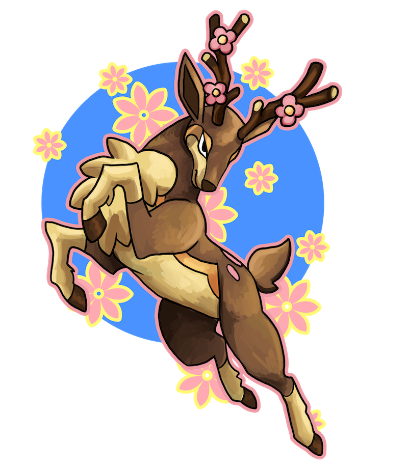 Sawsbuck Pokemon PNG Isolated Free Download