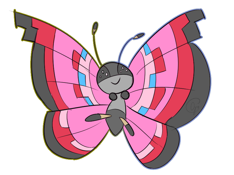 Scatterbug Pokemon PNG Isolated Pic