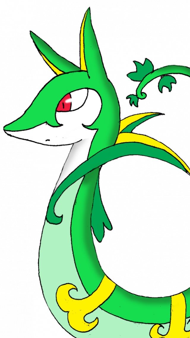 Serperior Pokemon Background Isolated PNG